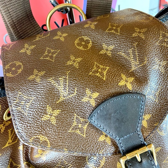 Louis Vuitton Montsouris GM backpack custom dyed black with organizer - Picture 3 of 16